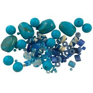 Lot Of Bead Craft Jewelry Making Blue Fashion Various Shape Style Size Media